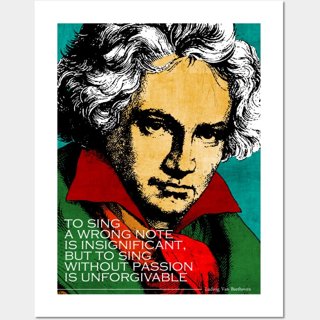 Ludwig Van Beethoven Inspirational Quote Wall Art by pahleeloola